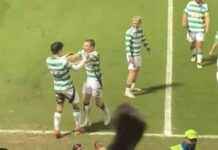 Celtic Players Joke with Yang After Second Goal Celebration celtic-players-joke-with-yang-after-second-goal-celebration